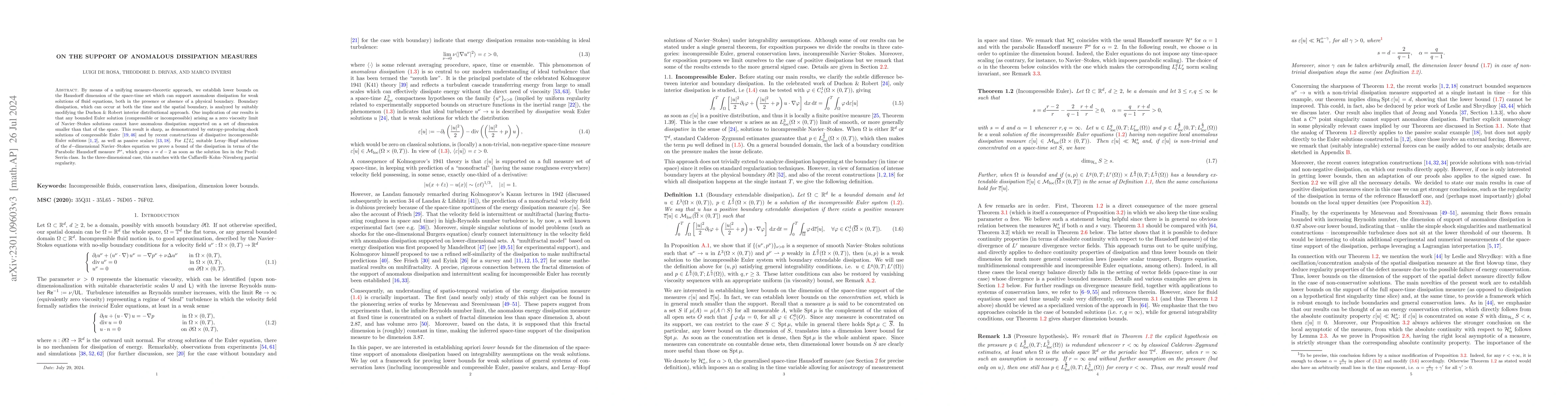 Thumbnail for On the Support of Anomalous Dissipation Measures