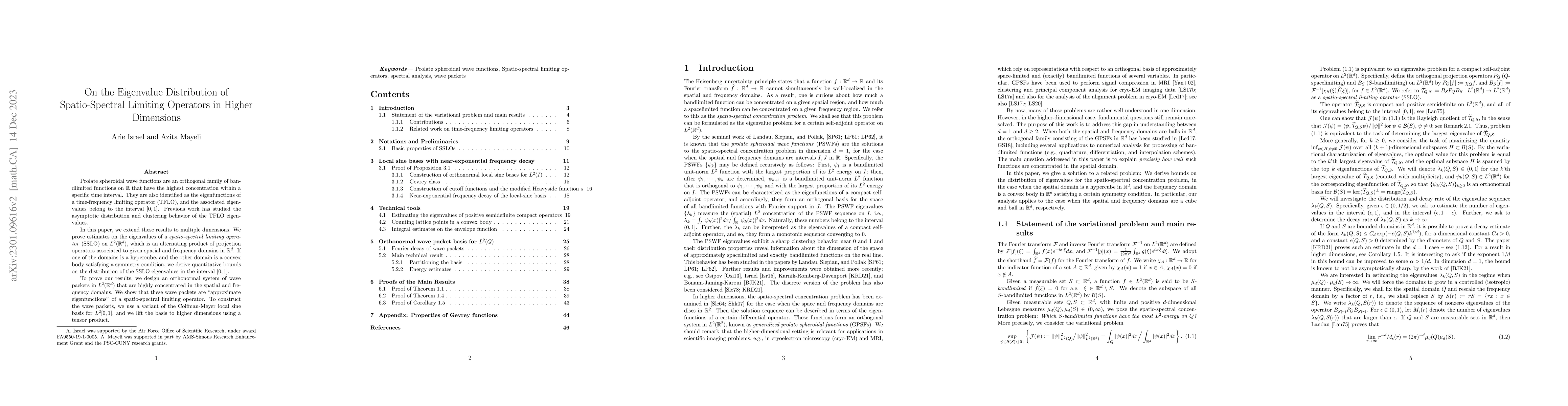 Thumbnail for On the Eigenvalue Distribution of Spatio-Spectral Limiting Operators in
  Higher Dimensions