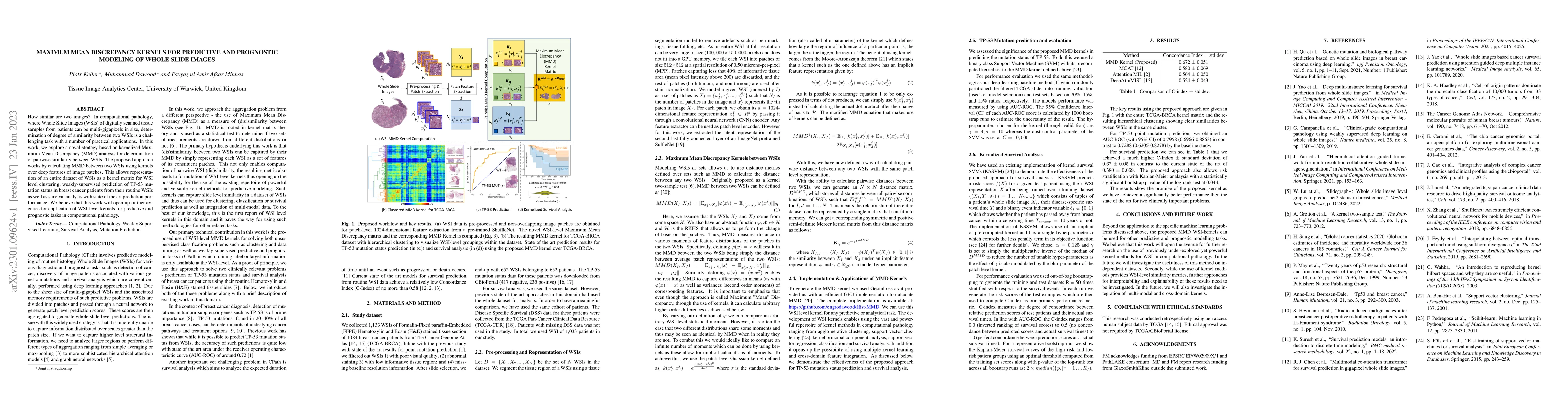 Thumbnail for Maximum Mean Discrepancy Kernels for Predictive and Prognostic Modeling
  of Whole Slide Images