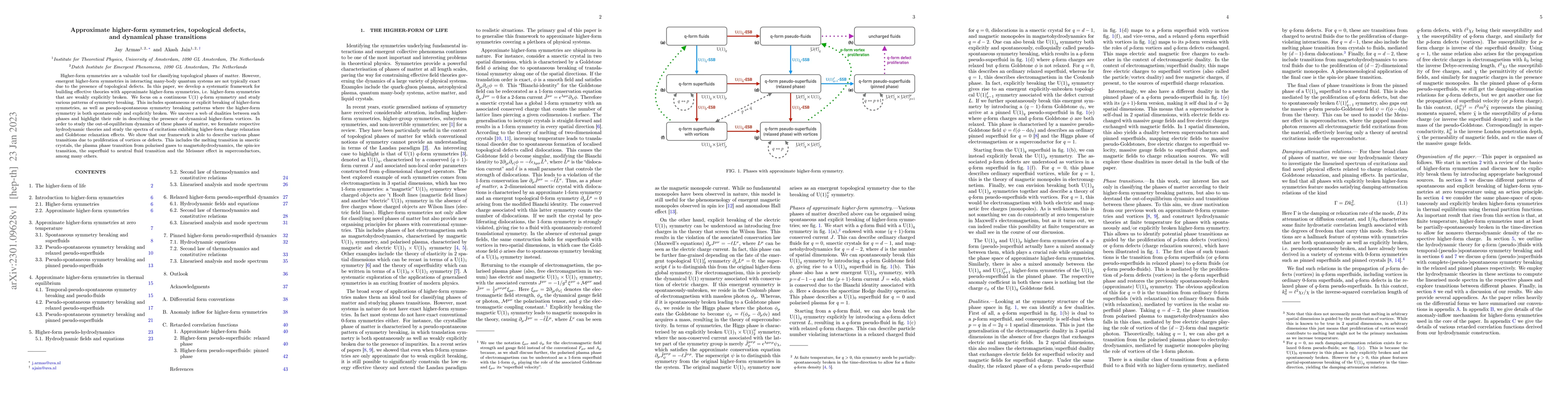 Thumbnail for Approximate higher-form symmetries, topological defects, and dynamical
  phase transitions