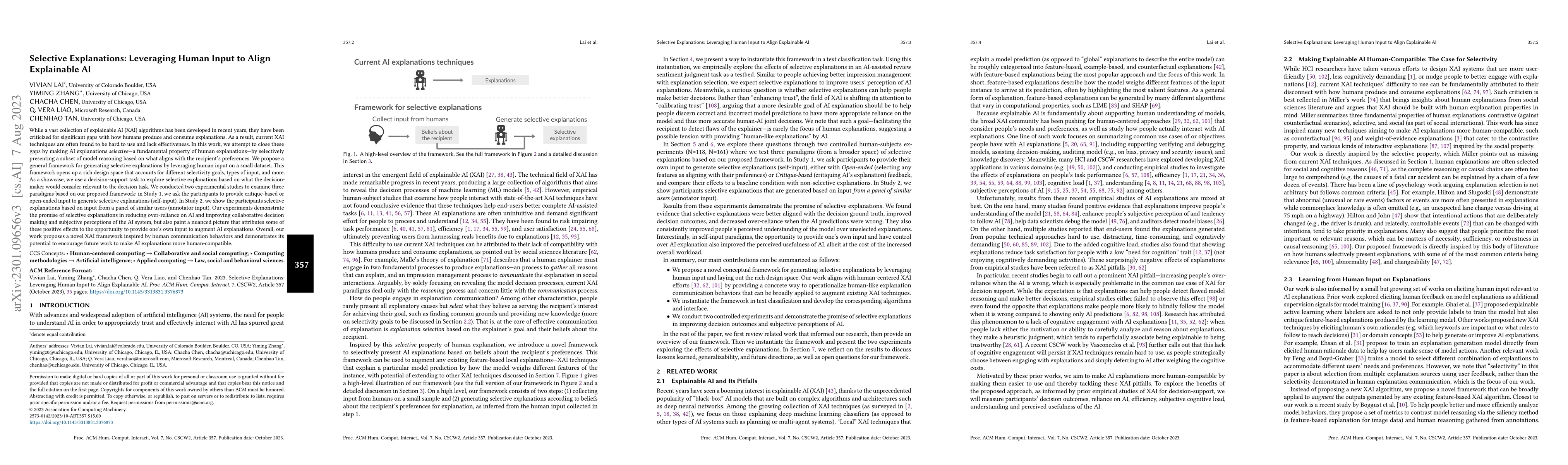 Thumbnail for Selective Explanations: Leveraging Human Input to Align Explainable AI