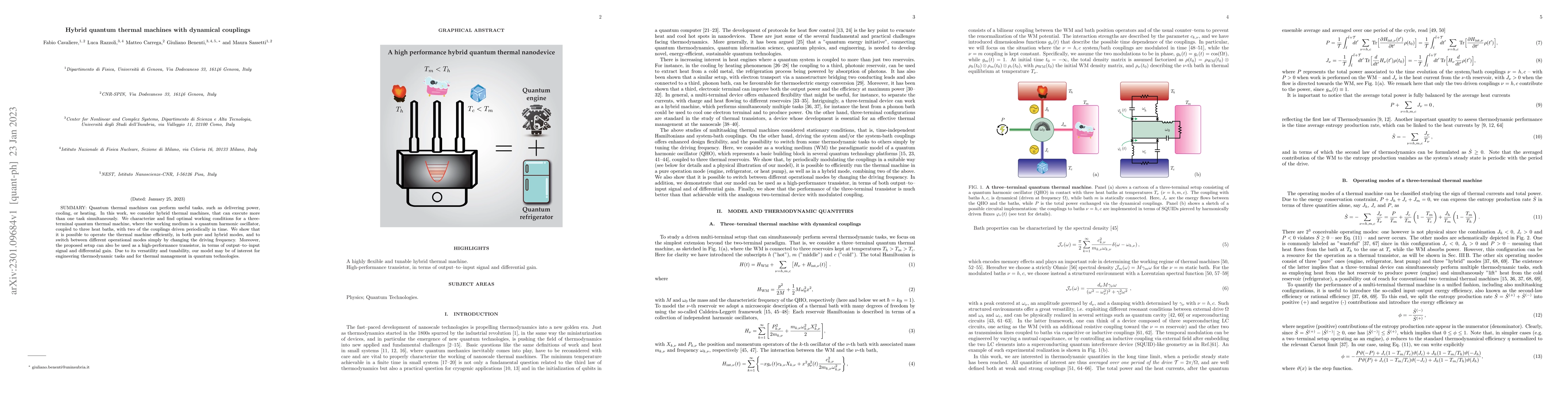 Thumbnail for Hybrid quantum thermal machines with dynamical couplings