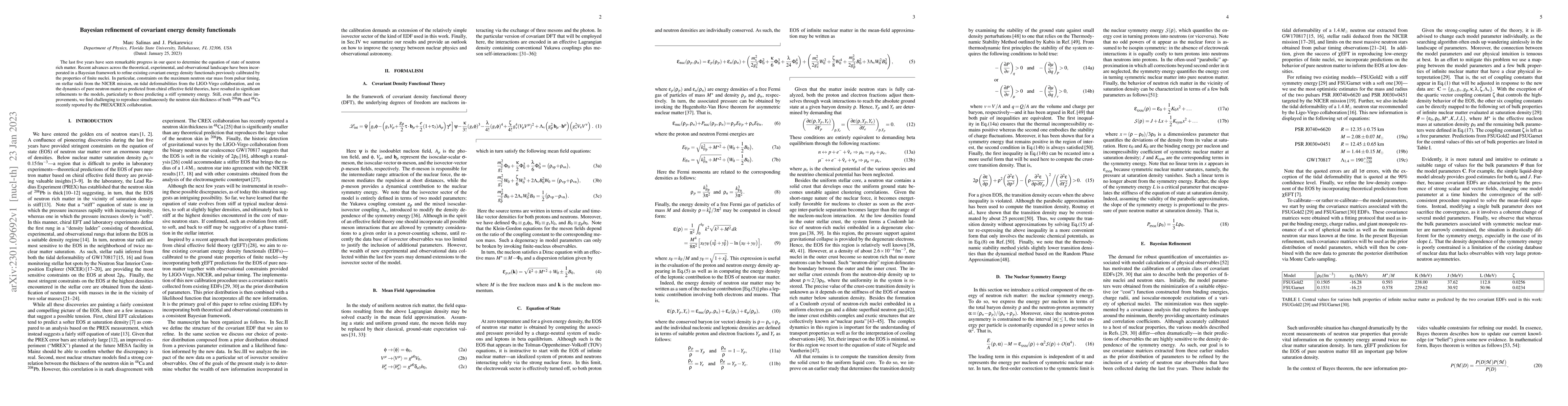 Thumbnail for Bayesian refinement of covariant energy density functionals