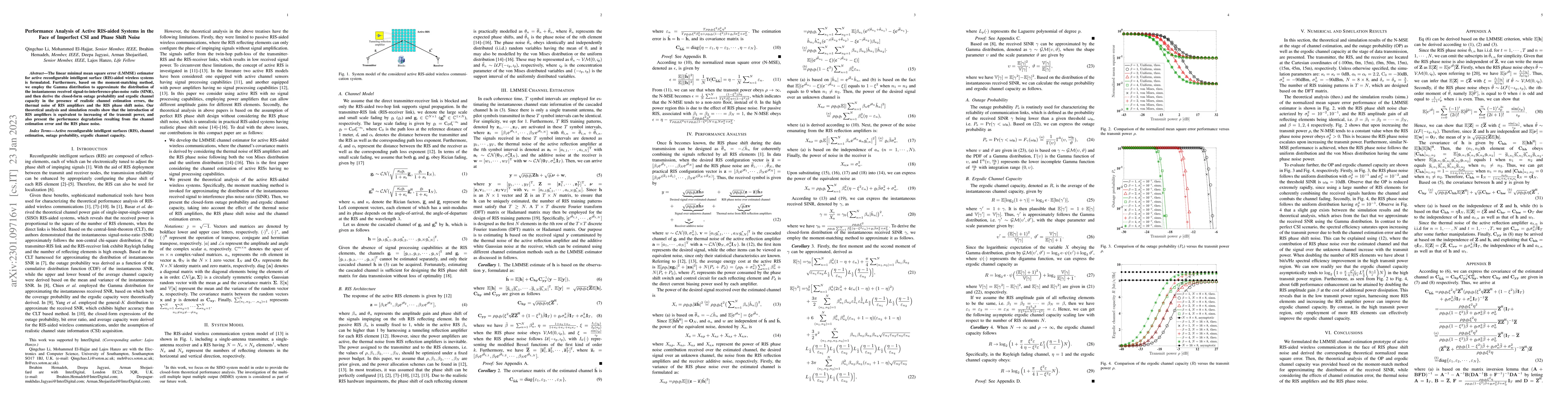 Thumbnail for Performance Analysis of Active RIS-aided Systems in the Face of
  Imperfect CSI and Phase Shift Noise
