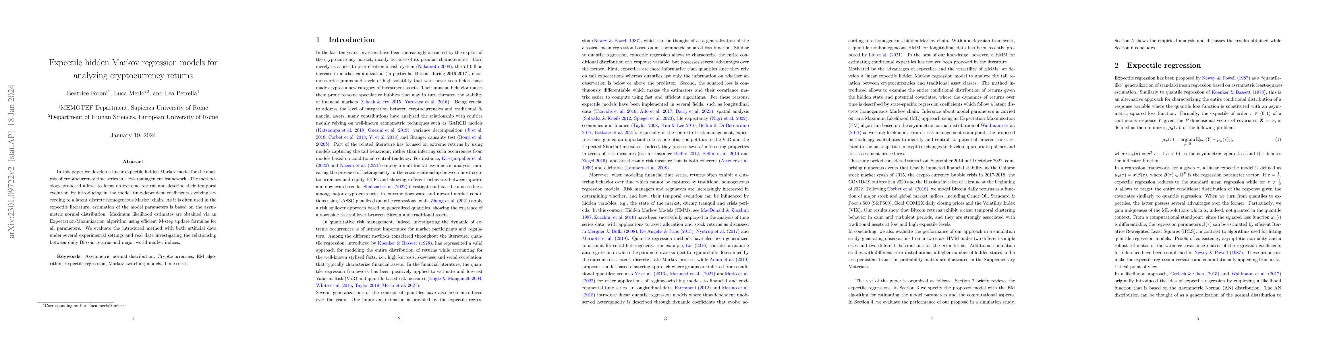 Thumbnail for Expectile hidden Markov regression models for analyzing cryptocurrency
  returns