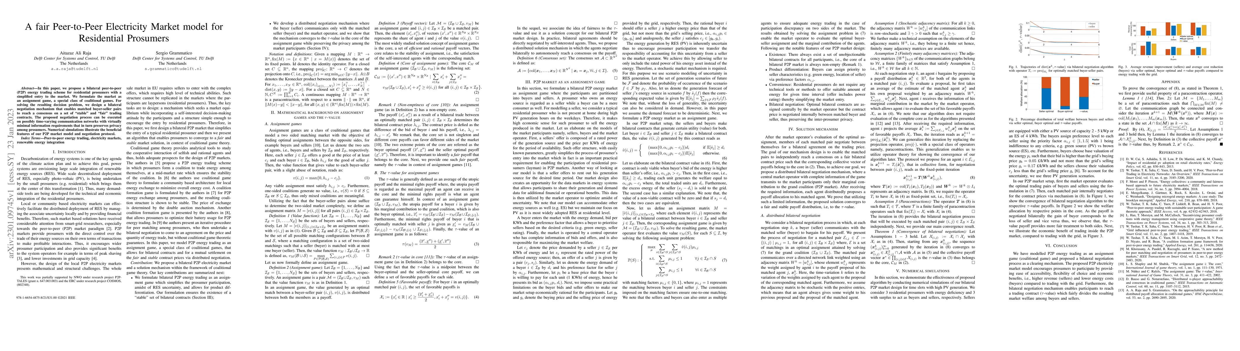 Thumbnail for A fair Peer-to-Peer Electricity Market model for Residential Prosumers