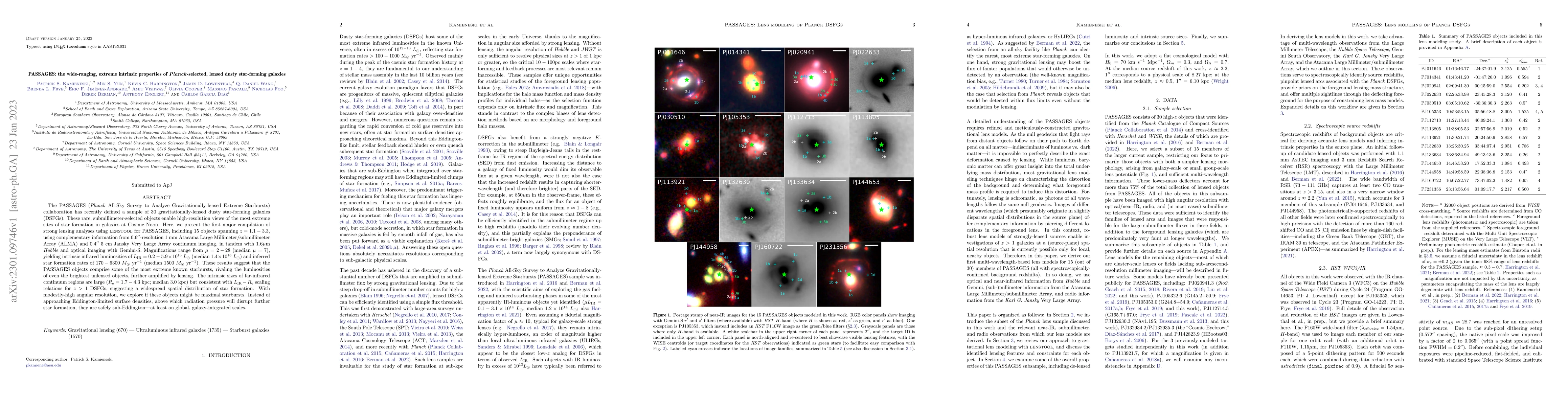 Thumbnail for PASSAGES: the wide-ranging, extreme intrinsic properties of
  Planck-selected, lensed dusty star-forming galaxies