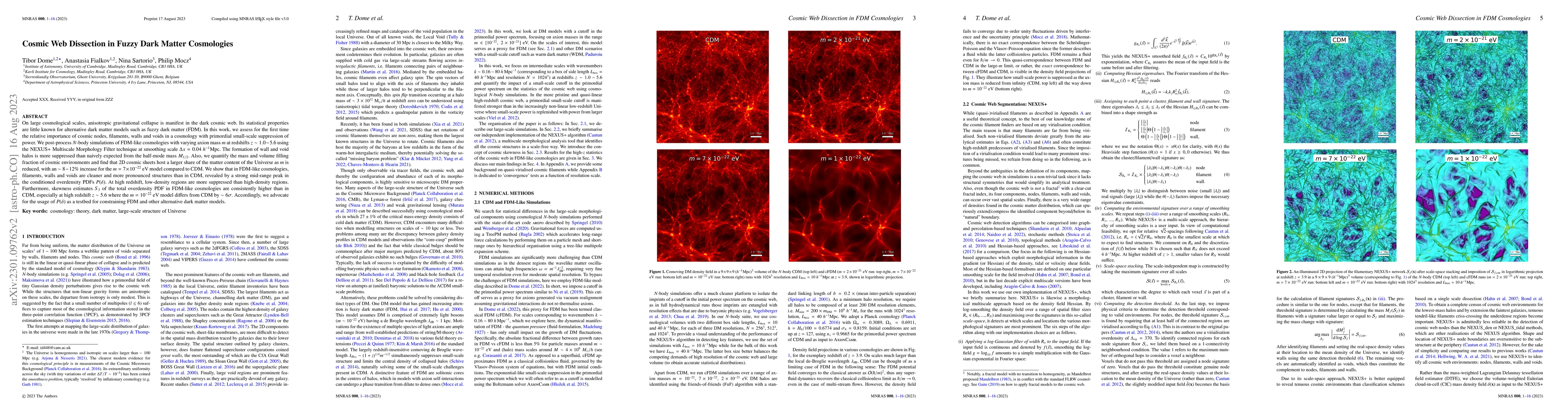 Thumbnail for Cosmic Web Dissection in Fuzzy Dark Matter Cosmologies