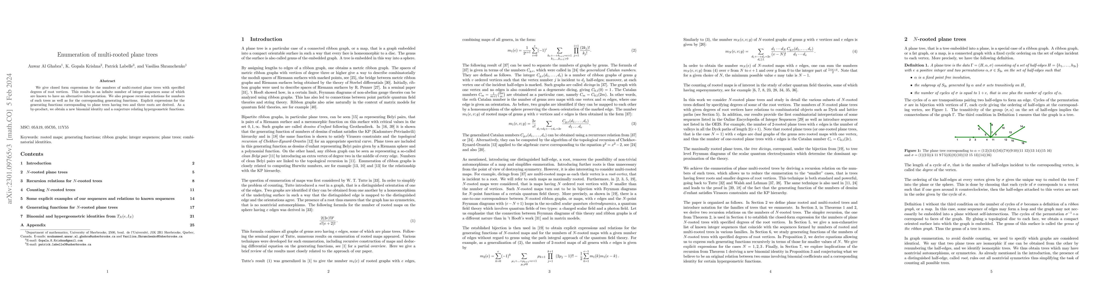 Thumbnail for Enumeration of multi-rooted plane trees