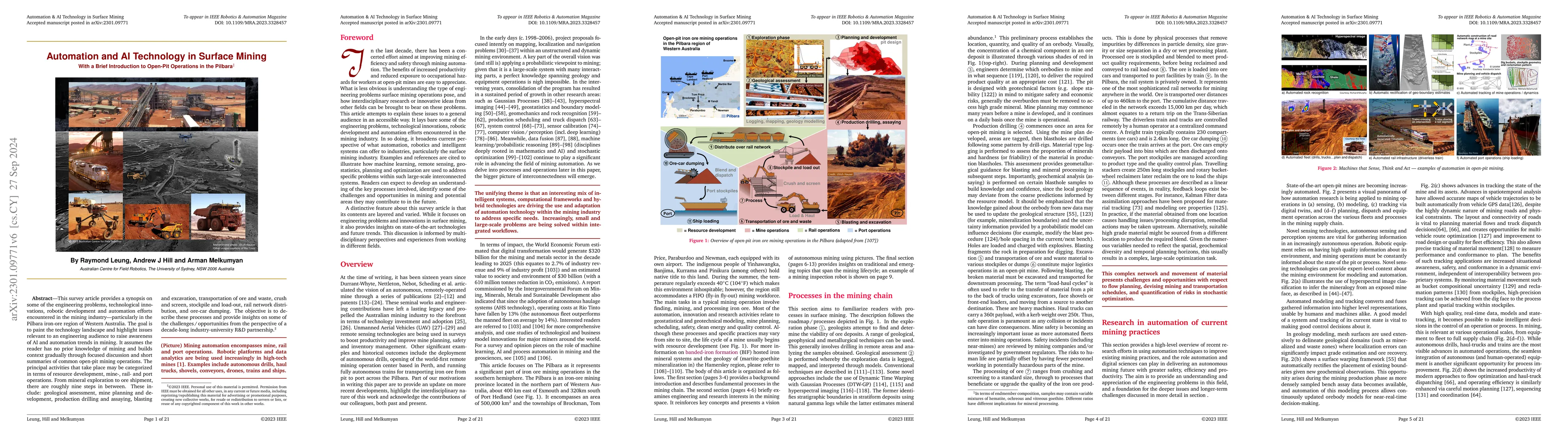 Thumbnail for Automation and AI Technology in Surface Mining With a Brief Introduction
  to Open-Pit Operations in the Pilbara