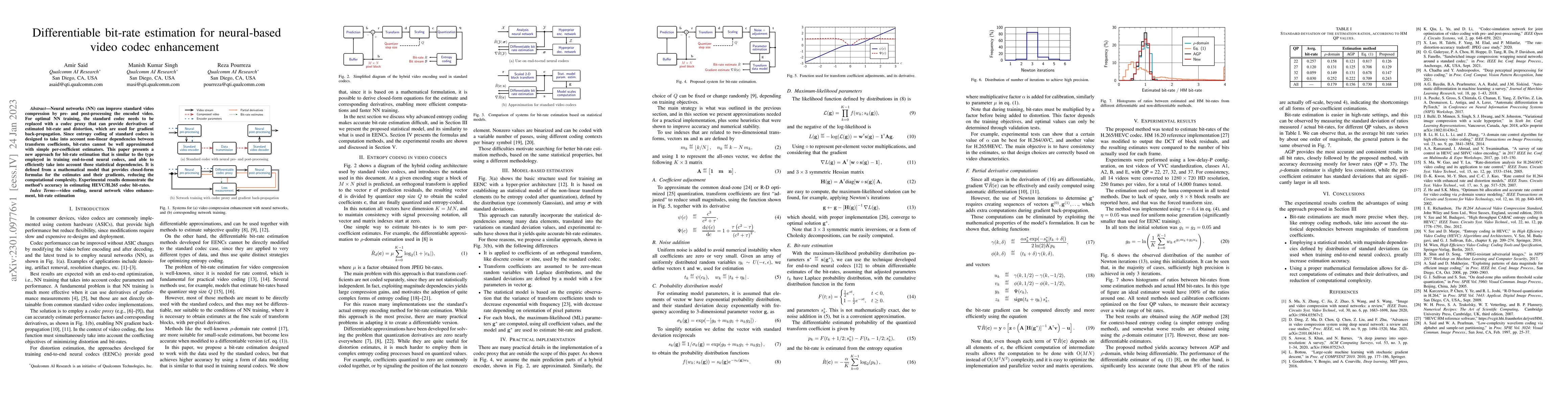 Thumbnail for Differentiable bit-rate estimation for neural-based video codec
  enhancement