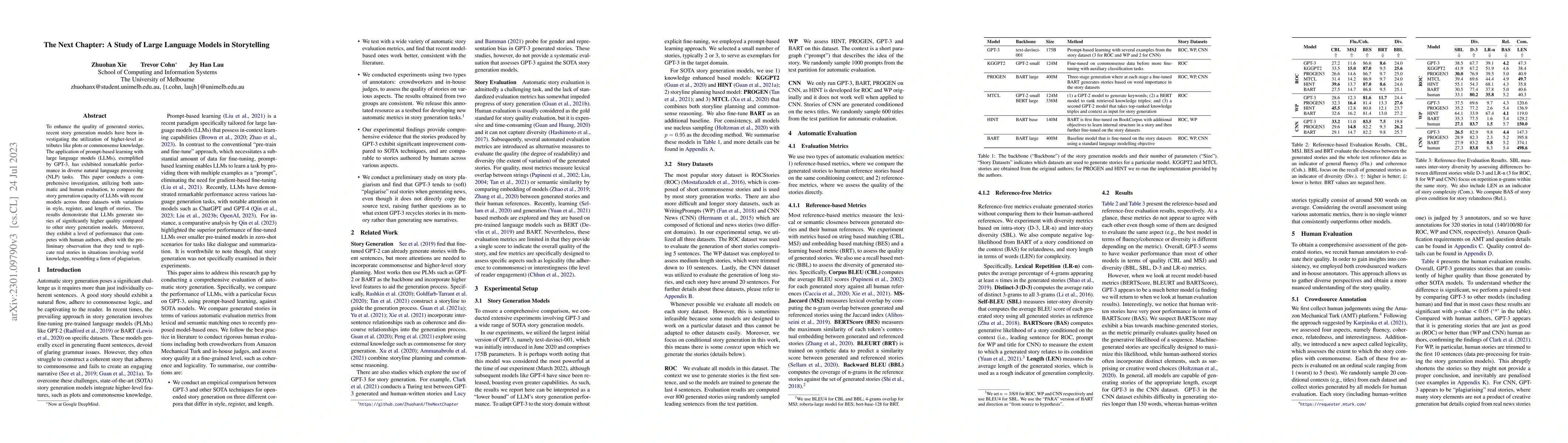 Thumbnail for The Next Chapter: A Study of Large Language Models in Storytelling