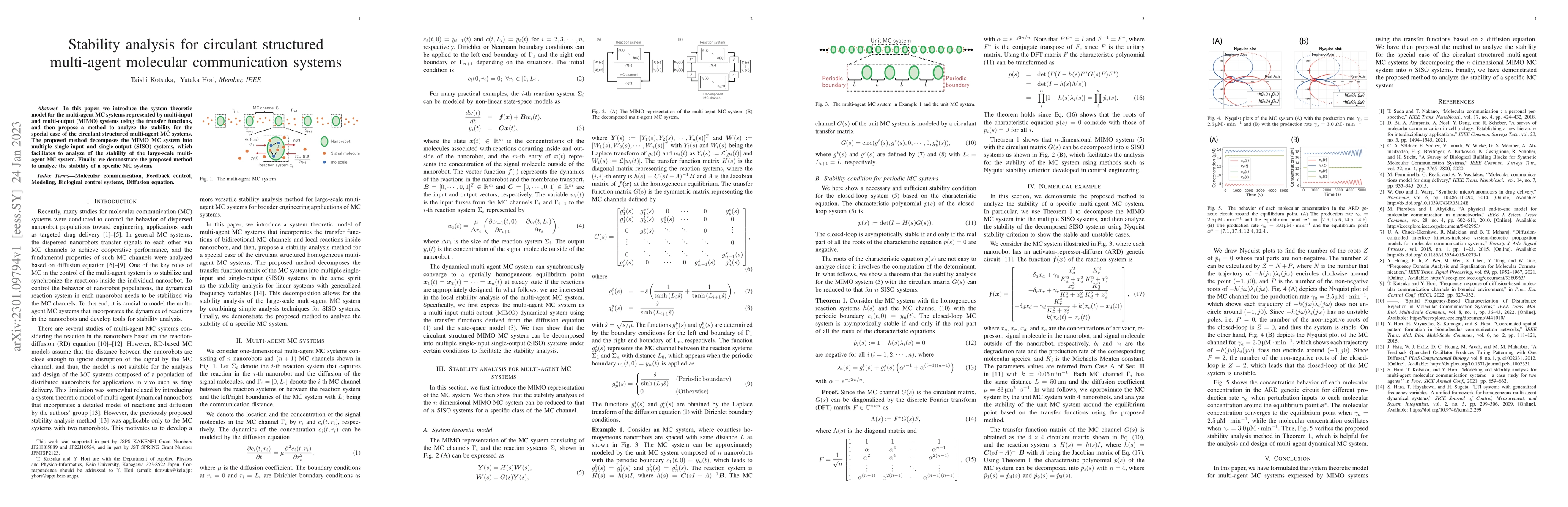 Thumbnail for Stability analysis for circulant structured multi-agent molecular
  communication systems
