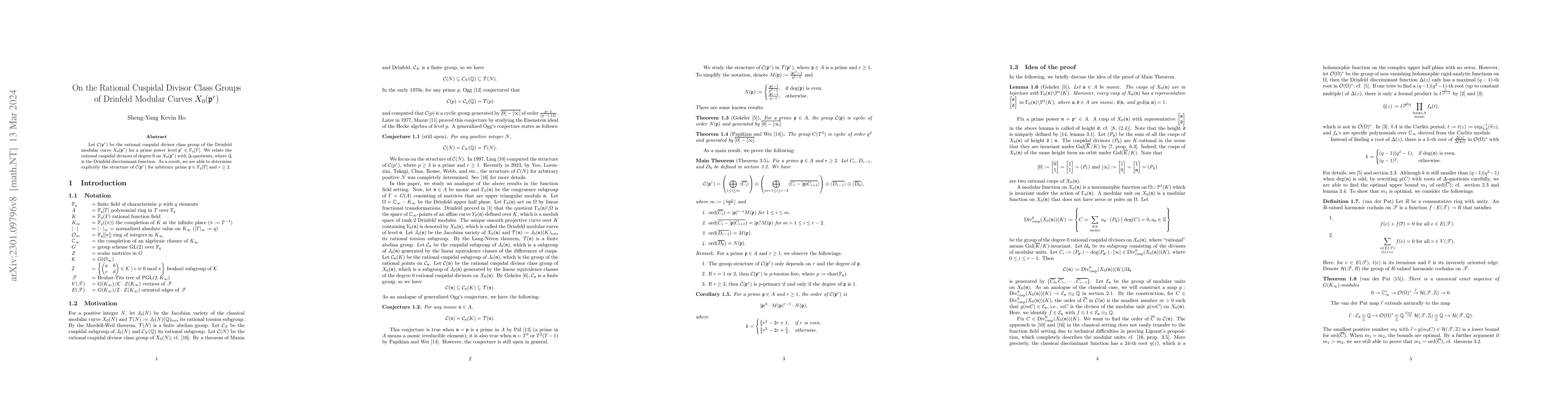 Thumbnail for On the Rational Cuspidal Divisor Class Groups of Drinfeld Modular Curves
  $X_0(\mathfrak{p}^r)$