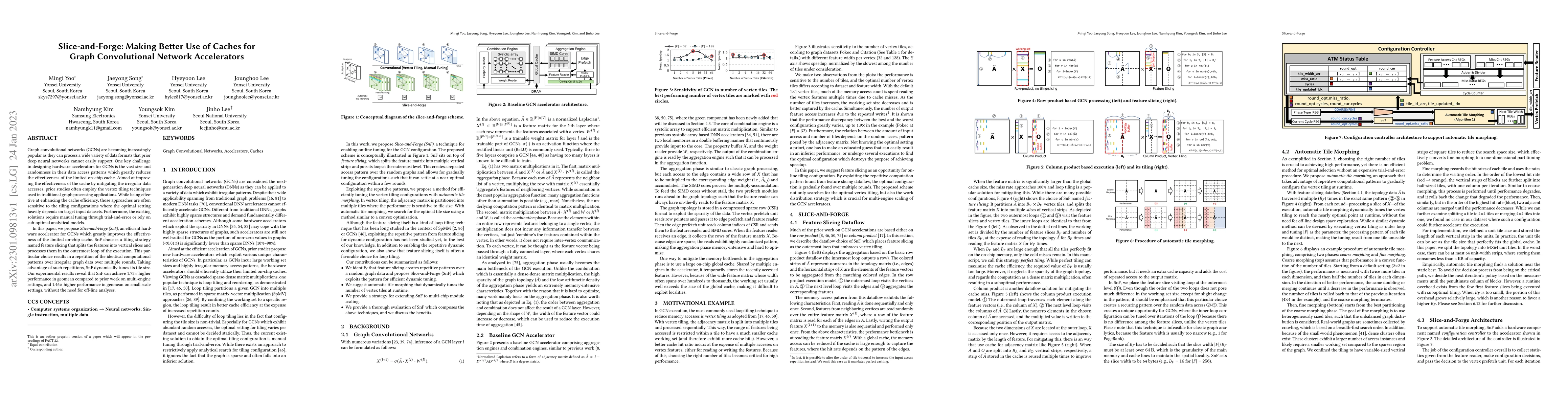 Thumbnail for Slice-and-Forge: Making Better Use of Caches for Graph Convolutional
  Network Accelerators