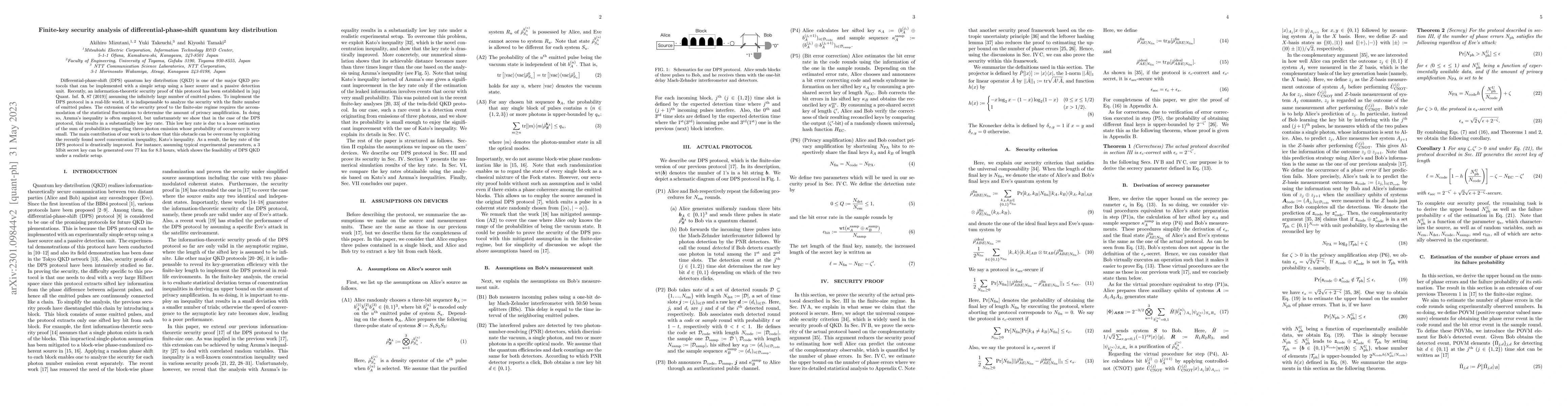 Thumbnail for Finite-key security analysis of differential-phase-shift quantum key
  distribution