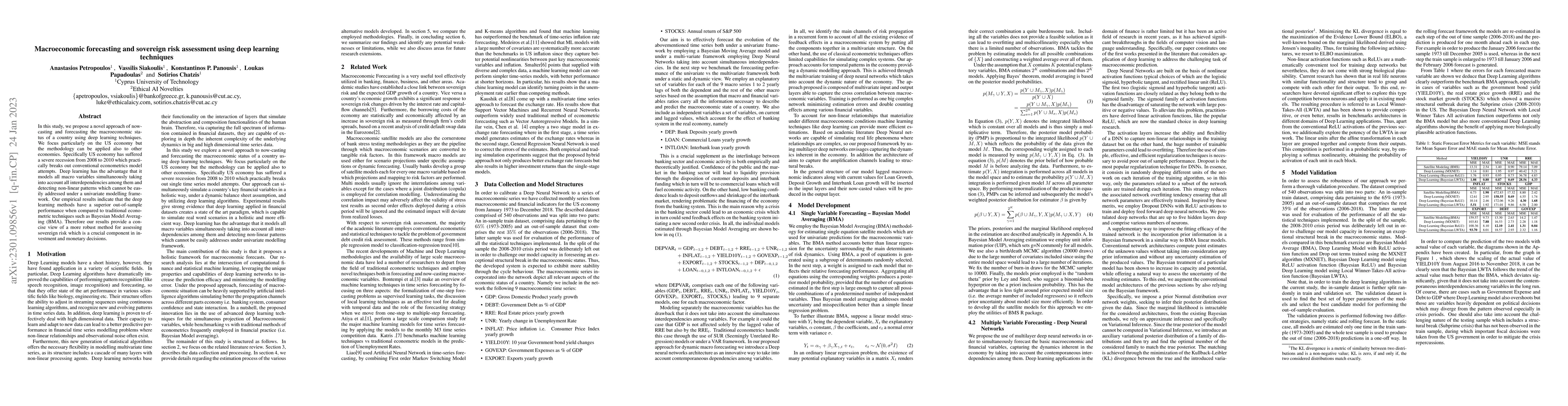 Thumbnail for Macroeconomic forecasting and sovereign risk assessment using deep
  learning techniques