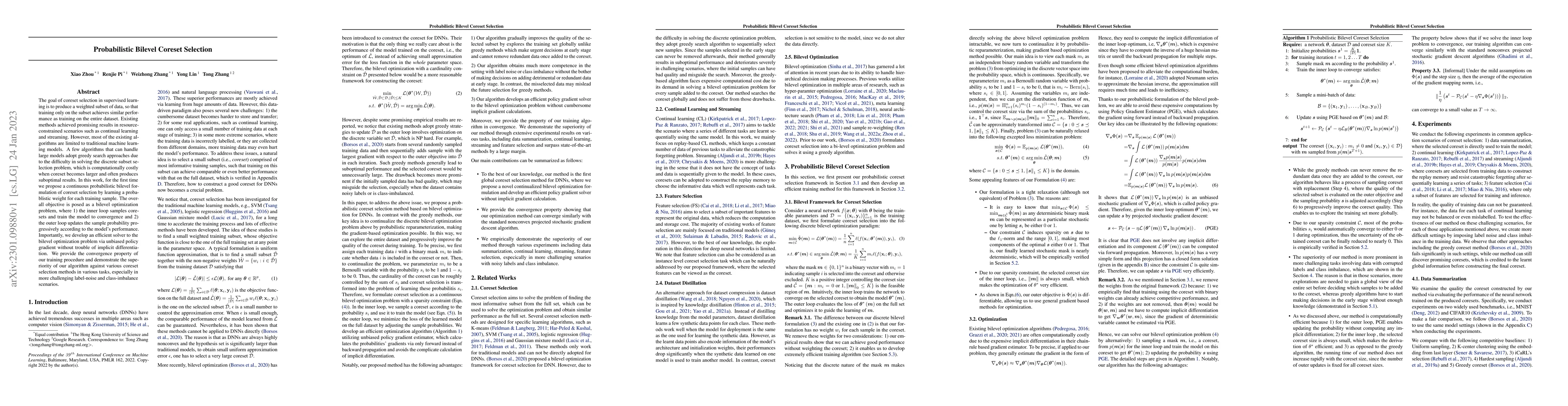 Thumbnail for Probabilistic Bilevel Coreset Selection