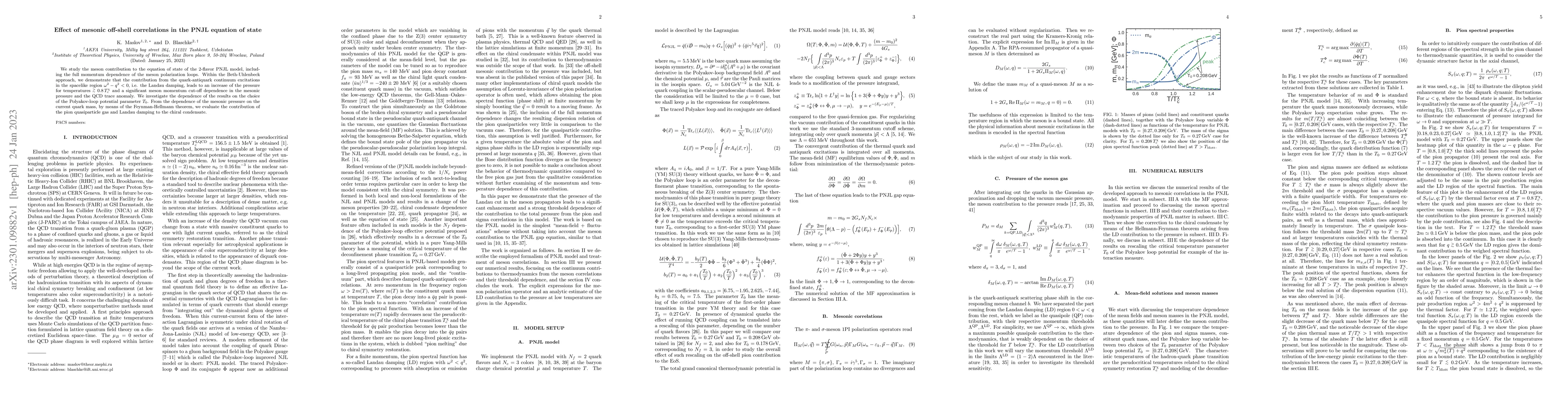 Thumbnail for Effect of mesonic off-shell correlations in the PNJL equation of state