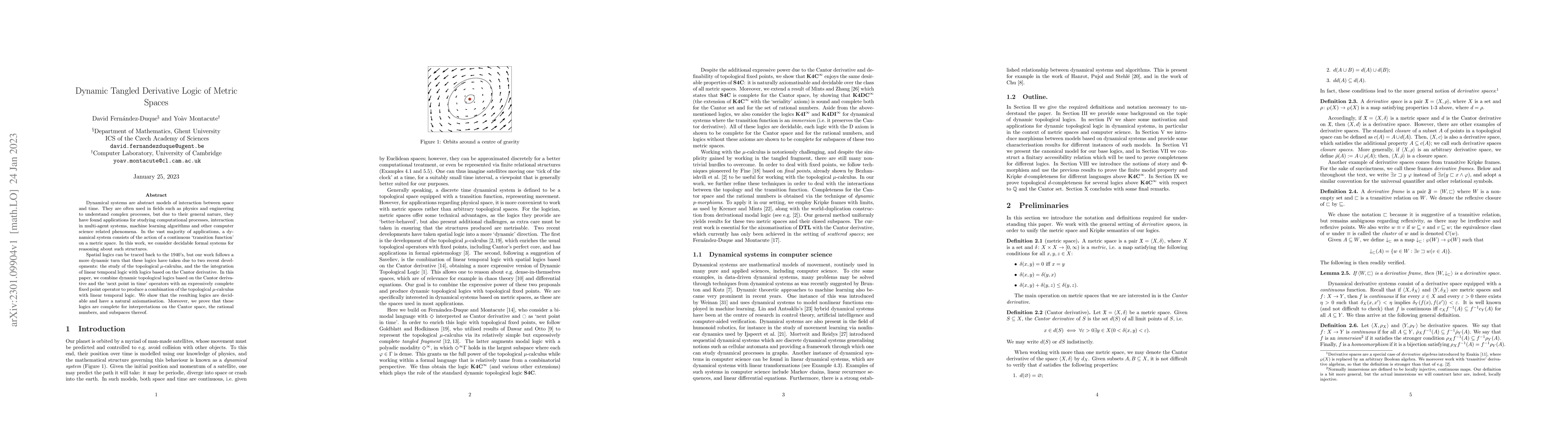 Thumbnail for Dynamic Tangled Derivative Logic of Metric Spaces