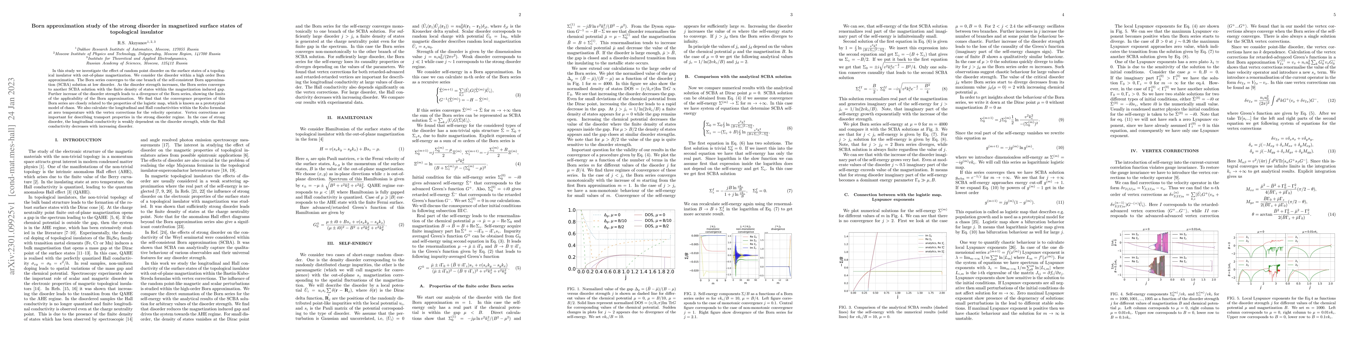 Thumbnail for Born approximation study of the strong disorder in magnetized surface
  states of topological insulator