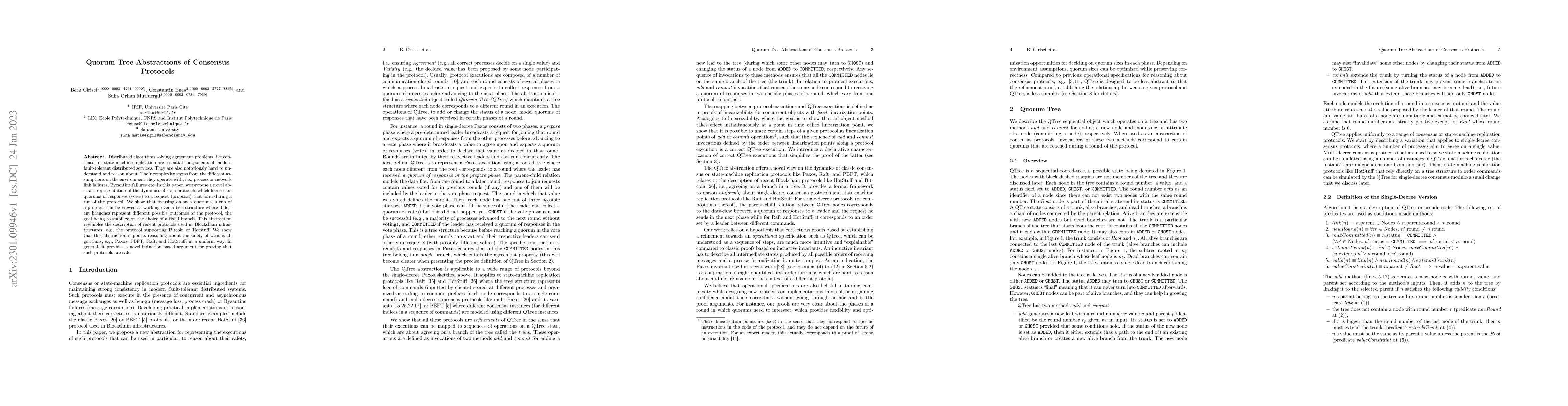 Thumbnail for Quorum Tree Abstractions of Consensus Protocols