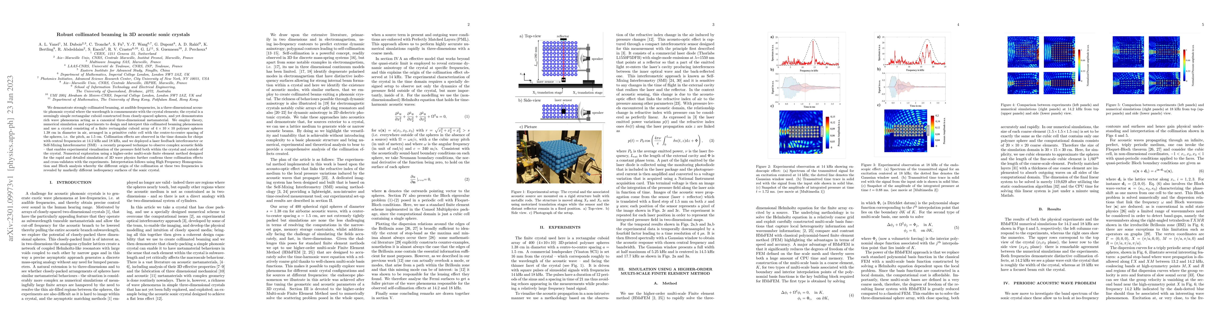 Thumbnail for Robust collimated beaming in 3D acoustic sonic crystals