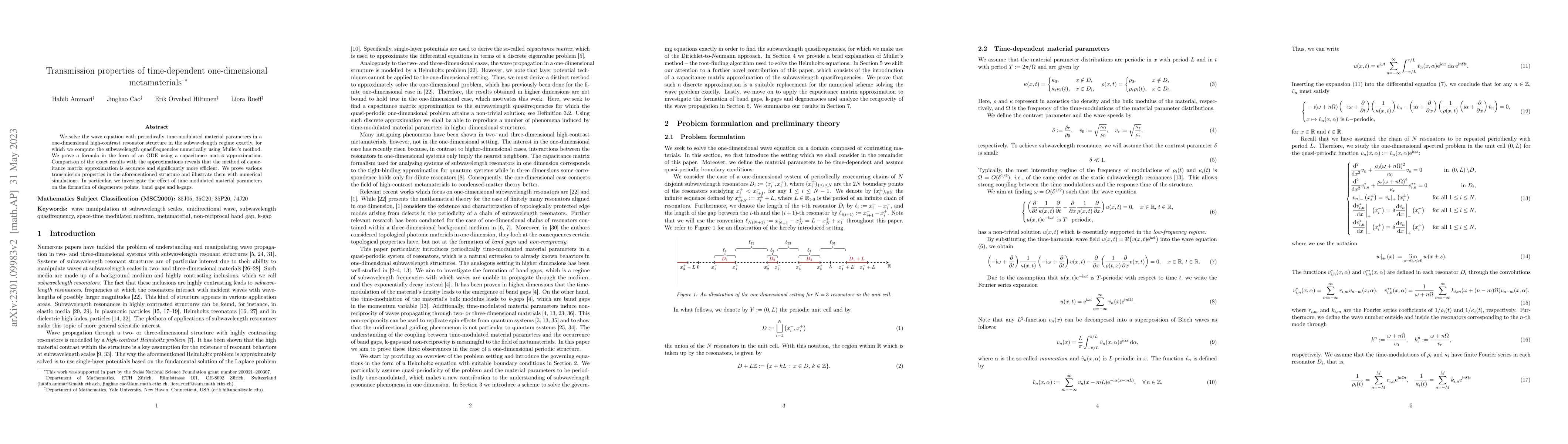 Thumbnail for Transmission properties of time-dependent one-dimensional metamaterials