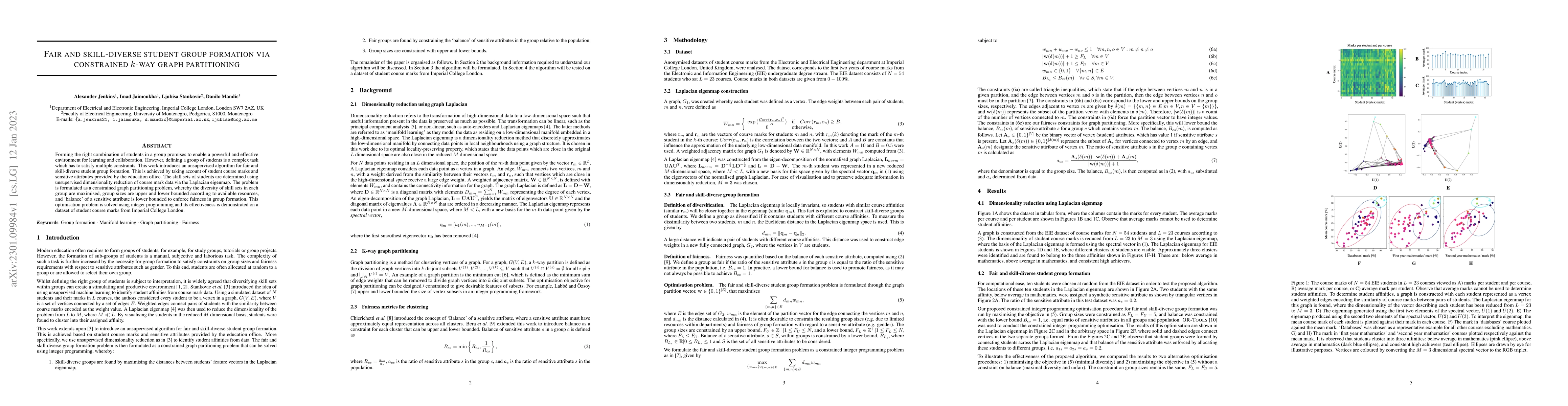 Thumbnail for Fair and skill-diverse student group formation via constrained k-way
  graph partitioning