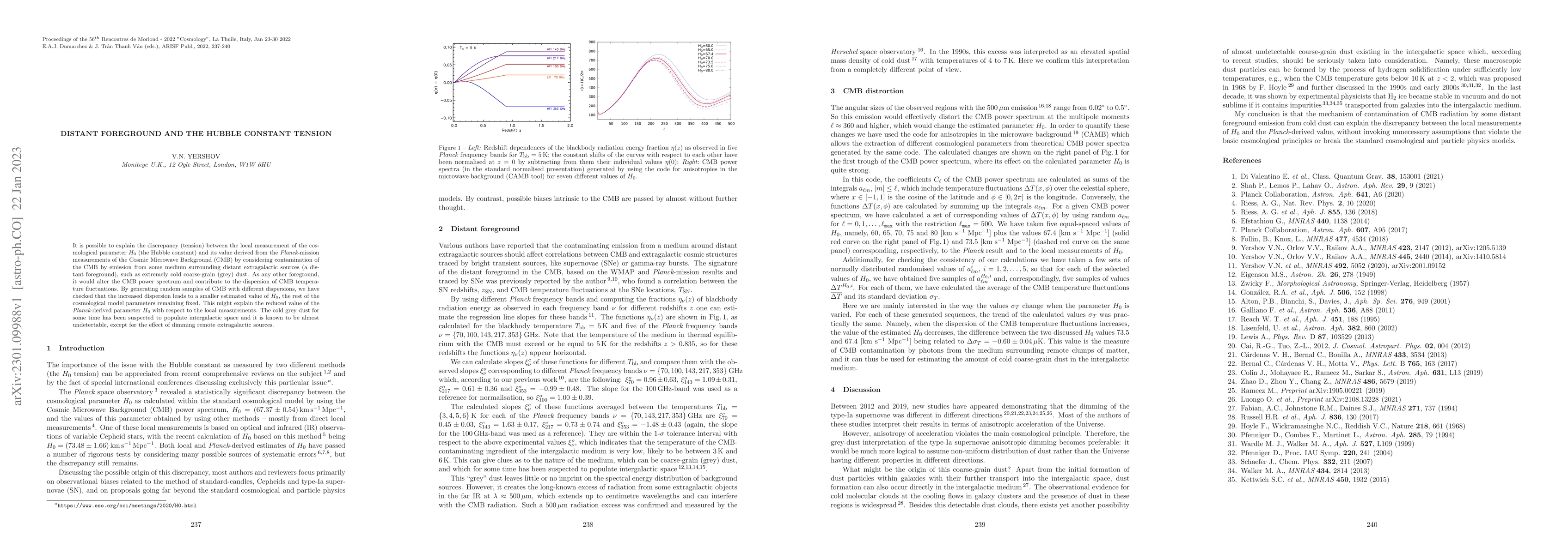 Thumbnail for Distant foreground and the Hubble constant tension