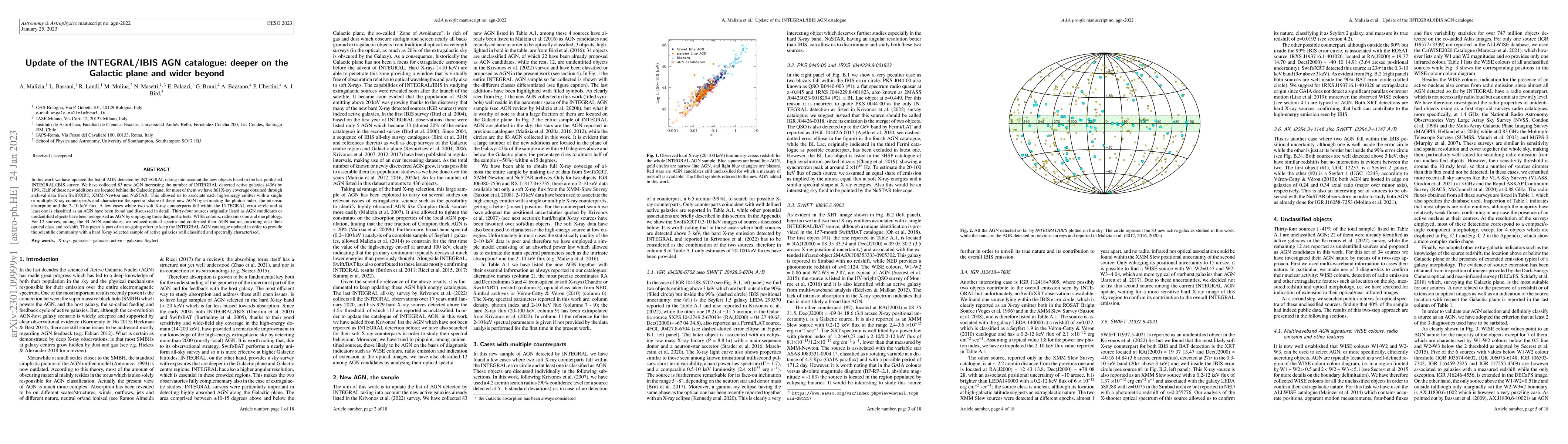 Thumbnail for Update of the INTEGRAL/IBIS AGN catalogue: deeper on the Galactic plane
  and wider beyond