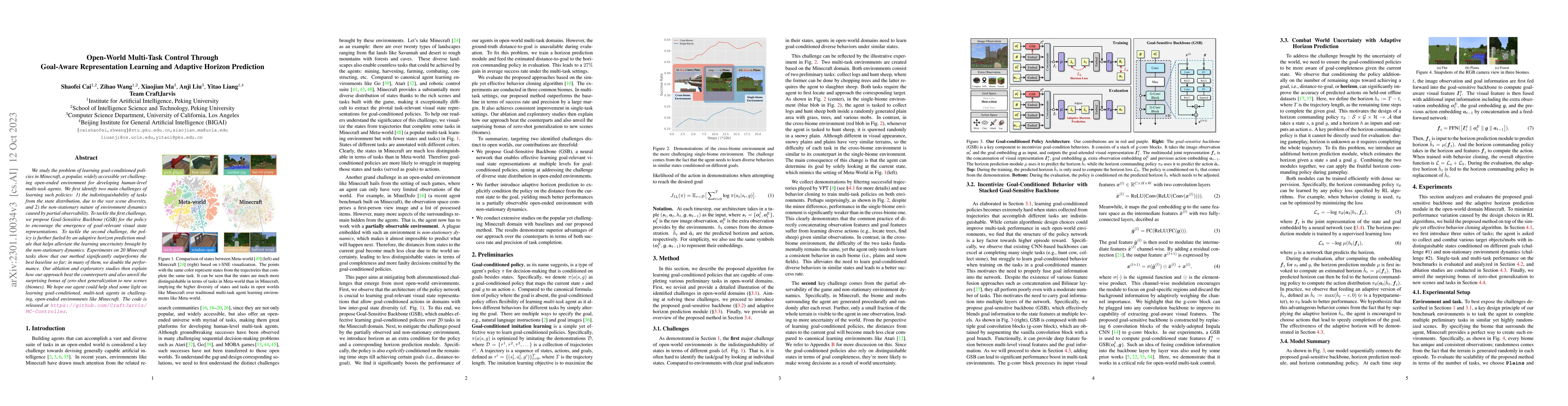 Thumbnail for Open-World Multi-Task Control Through Goal-Aware Representation Learning
  and Adaptive Horizon Prediction