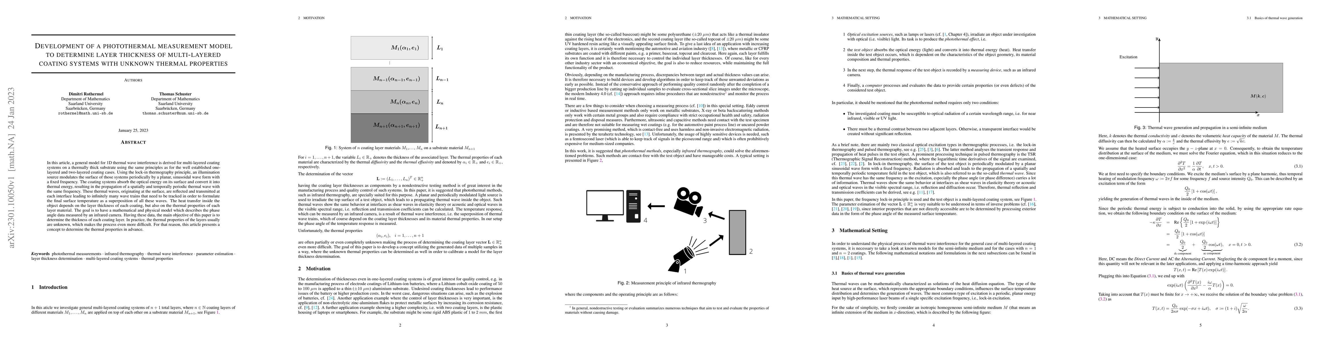 Thumbnail for Development of a photothermal measurement model to determine layer
  thickness of multi-layered coating systems with unknown thermal properties