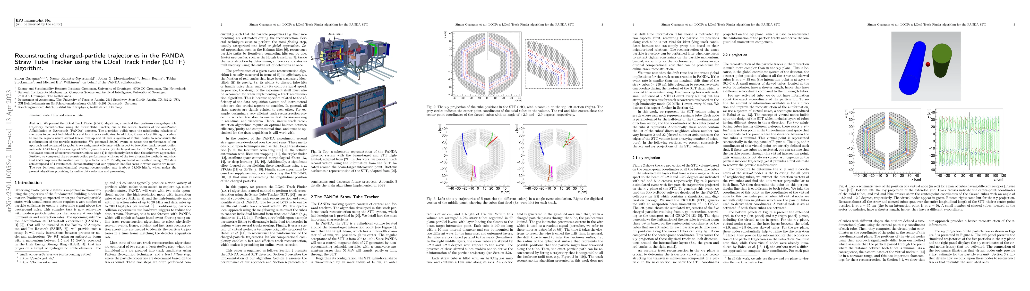 Thumbnail for Reconstructing charged-particle trajectories in the PANDA Straw Tube
  Tracker using the LOcal Track Finder (LOTF) algorithm