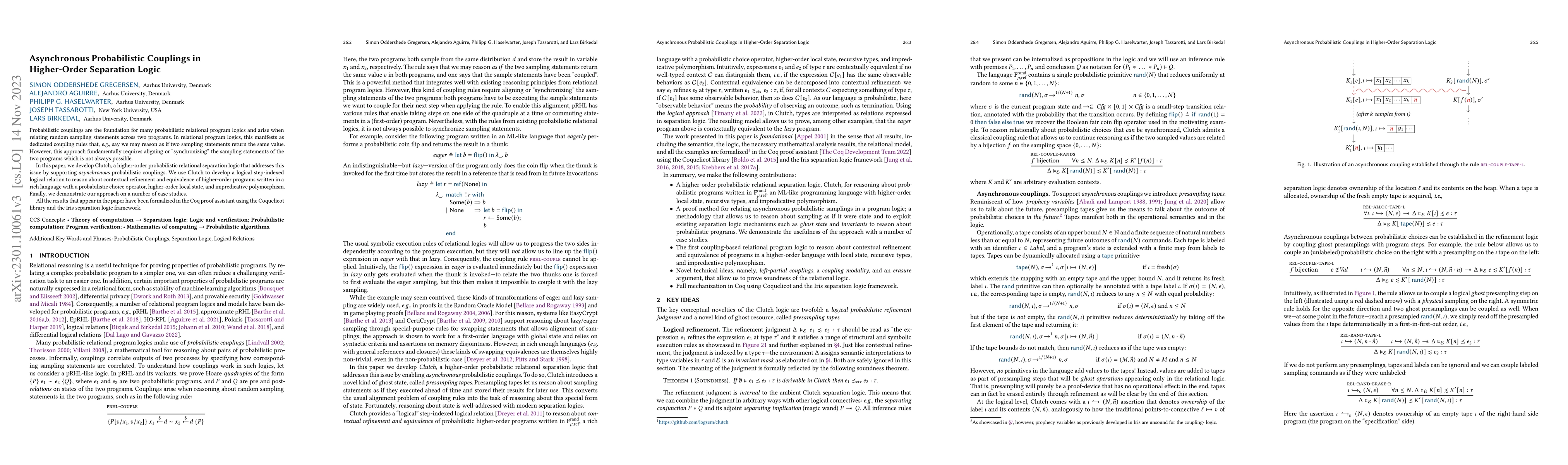 Thumbnail for Asynchronous Probabilistic Couplings in Higher-Order Separation Logic