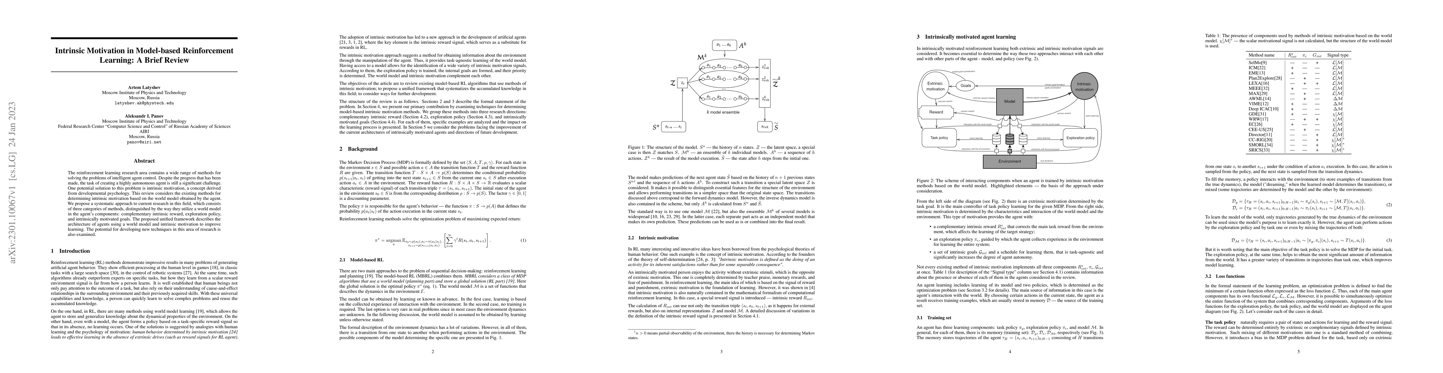 Thumbnail for Intrinsic Motivation in Model-based Reinforcement Learning: A Brief
  Review
