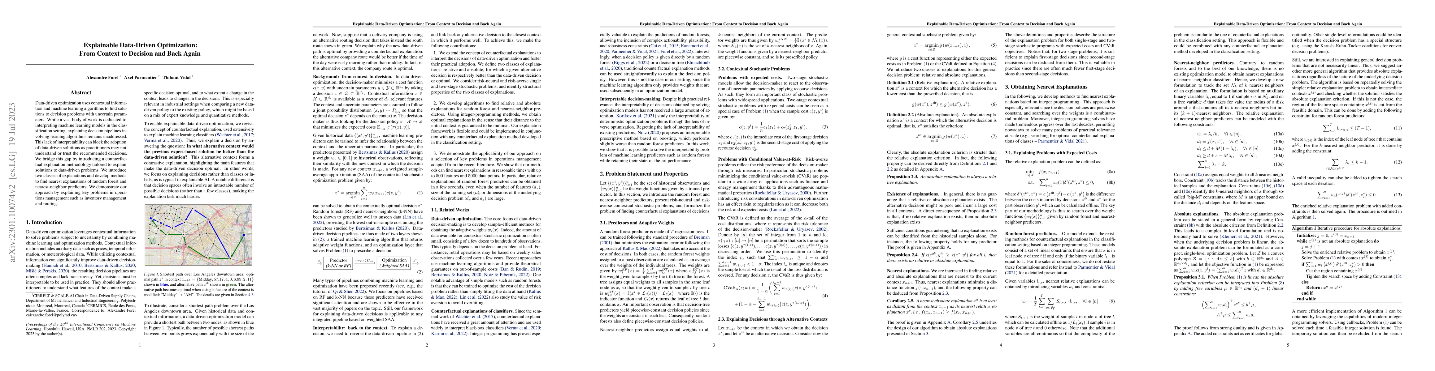 Thumbnail for Explainable Data-Driven Optimization: From Context to Decision and Back
  Again