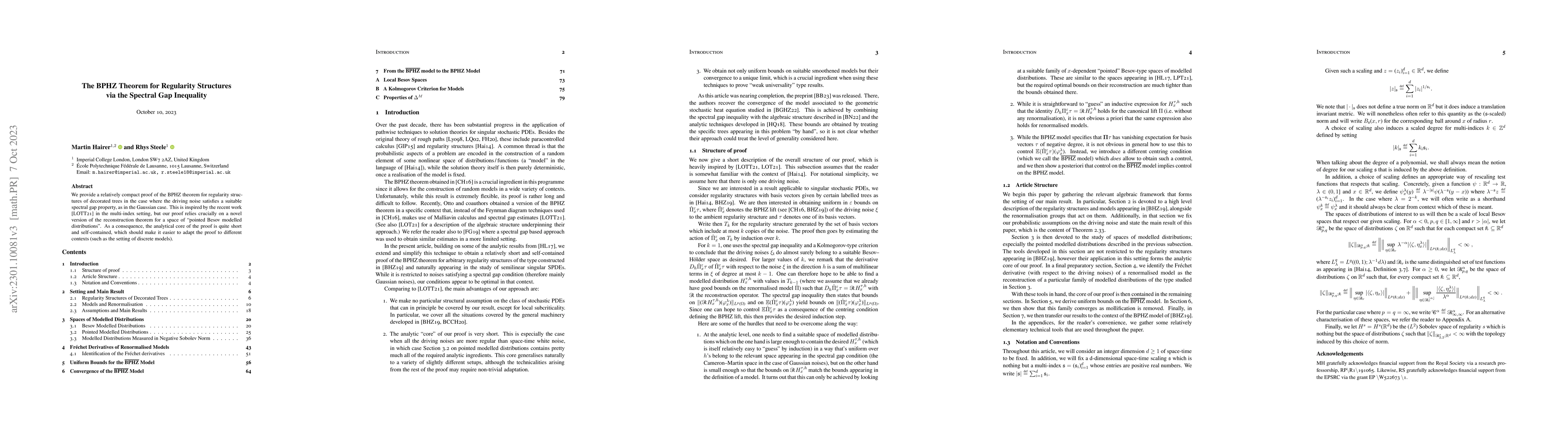Thumbnail for The BPHZ Theorem for Regularity Structures via the Spectral Gap
  Inequality