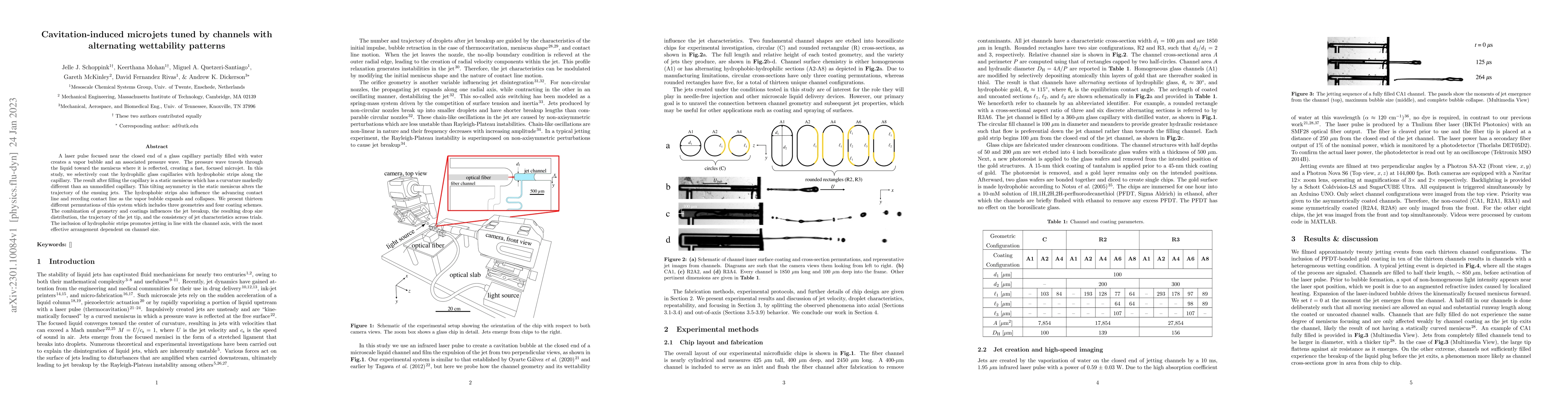 Thumbnail for Cavitation-induced microjets tuned by channels with alternating
  wettability patterns