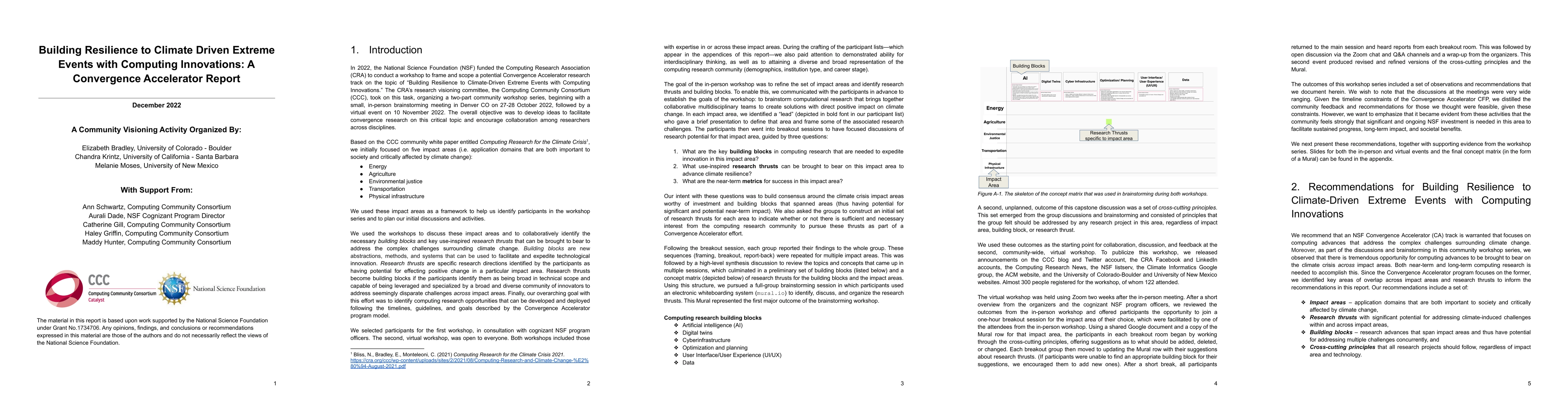 Thumbnail for Building Resilience to Climate Driven Extreme Events with Computing
  Innovations: A Convergence Accelerator Report
