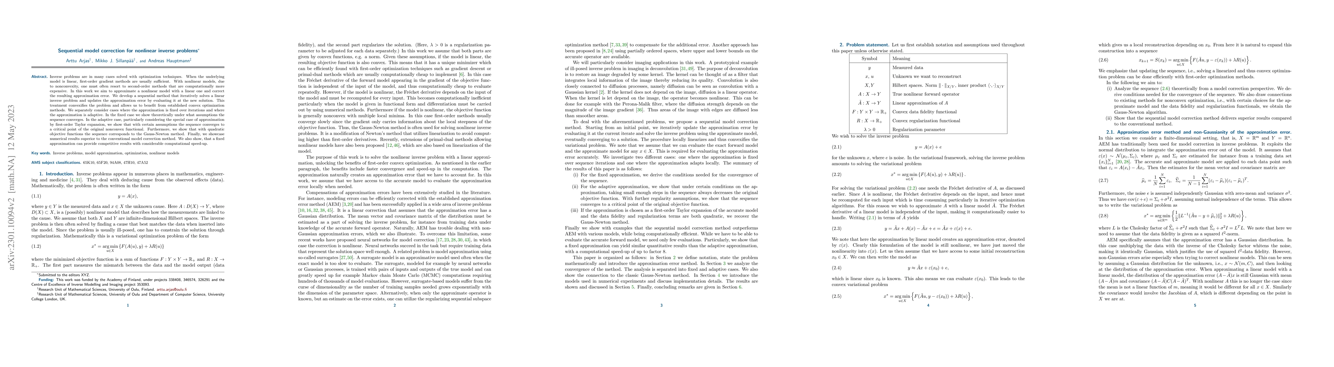 Thumbnail for Sequential model correction for nonlinear inverse problems