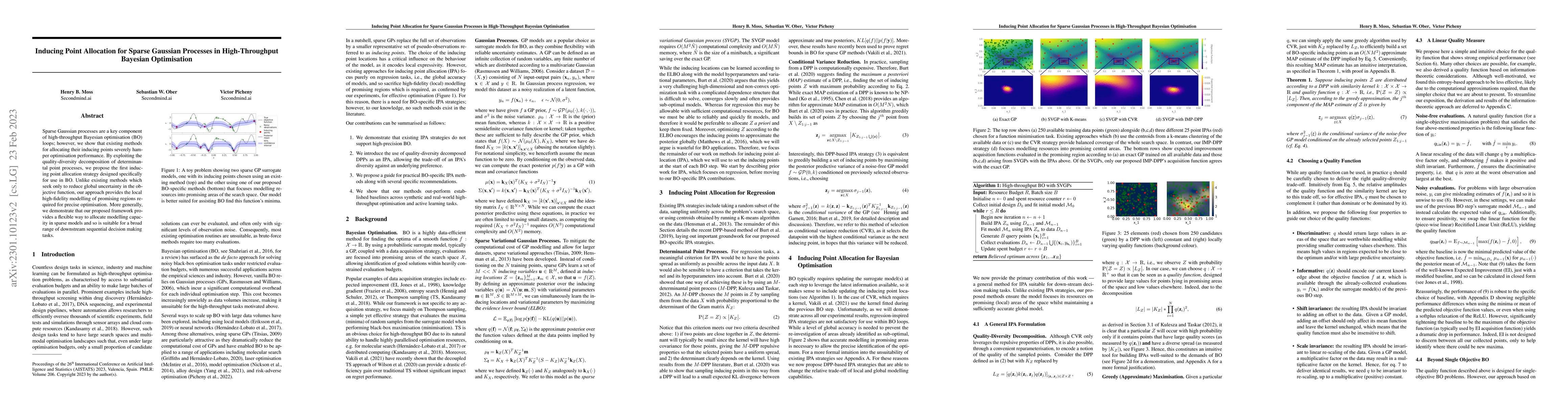Thumbnail for Inducing Point Allocation for Sparse Gaussian Processes in
  High-Throughput Bayesian Optimisation
