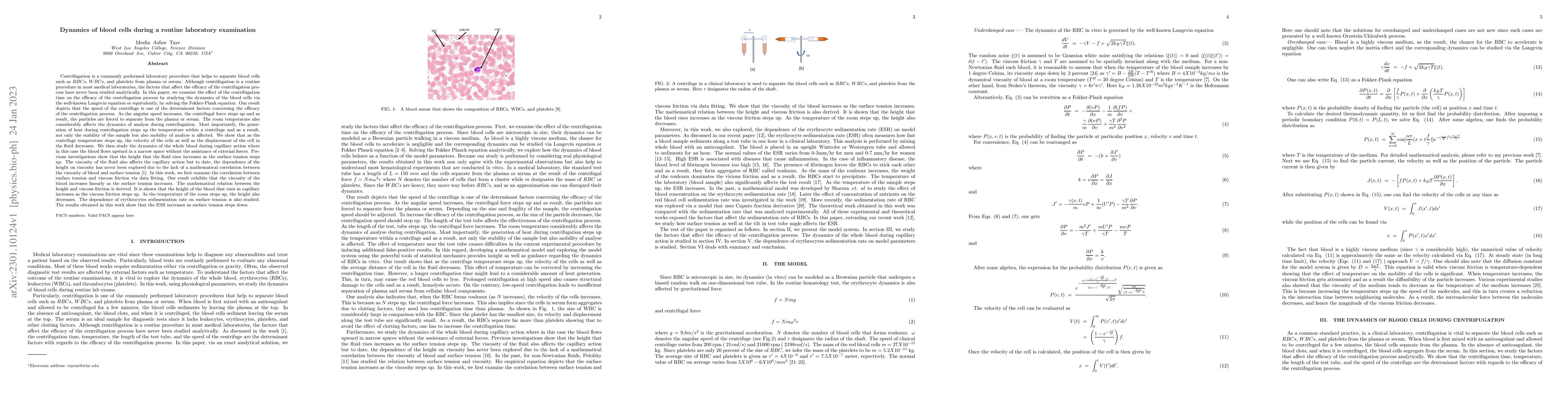 Thumbnail for Dynamics of blood cells during a routine laboratory examination