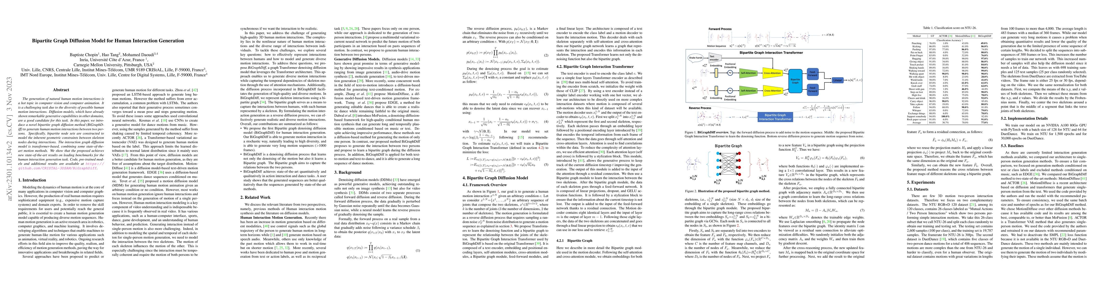 Thumbnail for Bipartite Graph Diffusion Model for Human Interaction Generation