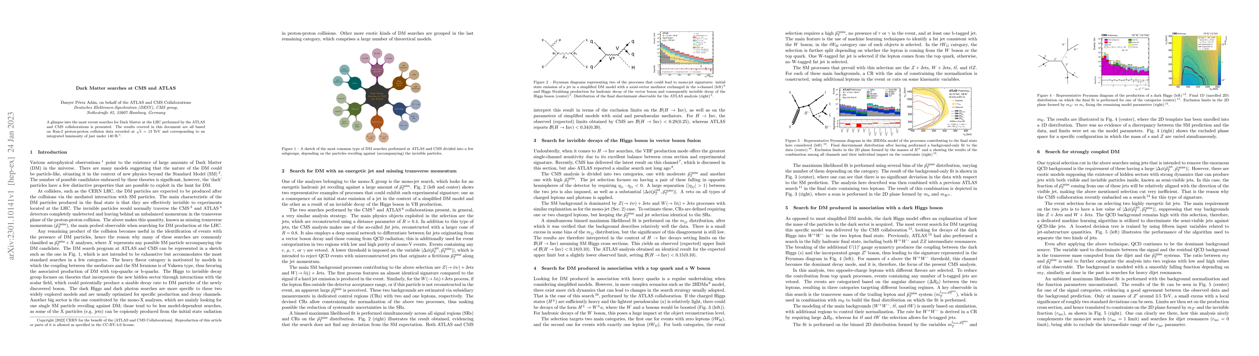 Thumbnail for Dark Matter searches at CMS and ATLAS