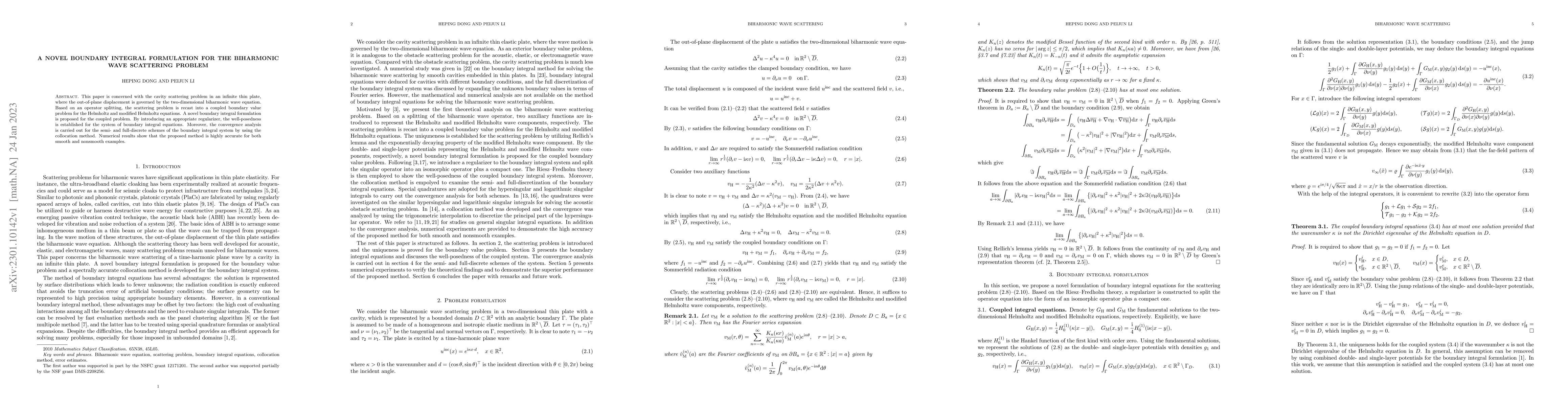 Thumbnail for A novel boundary integral formulation for the biharmonic wave scattering
  problem