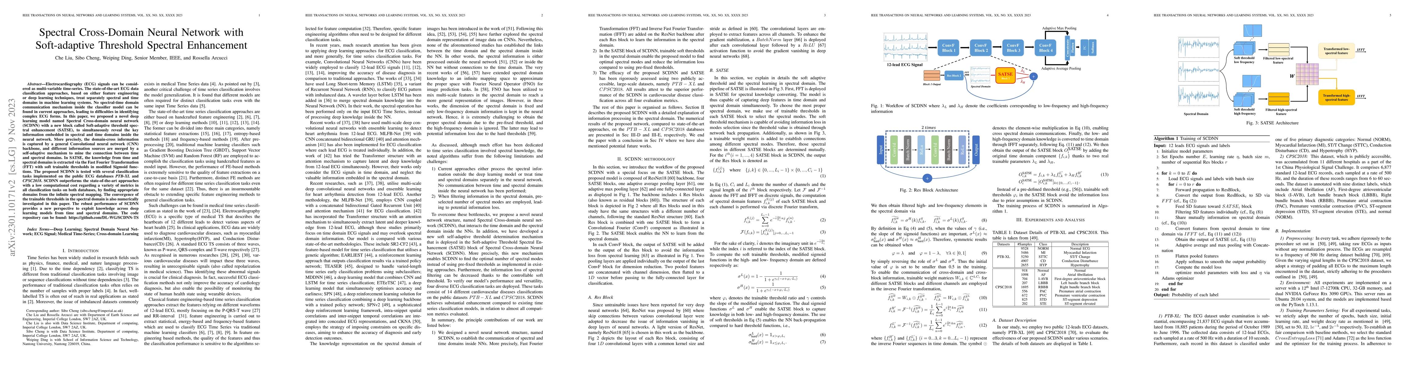 Thumbnail for Spectral Cross-Domain Neural Network with Soft-adaptive Threshold
  Spectral Enhancement