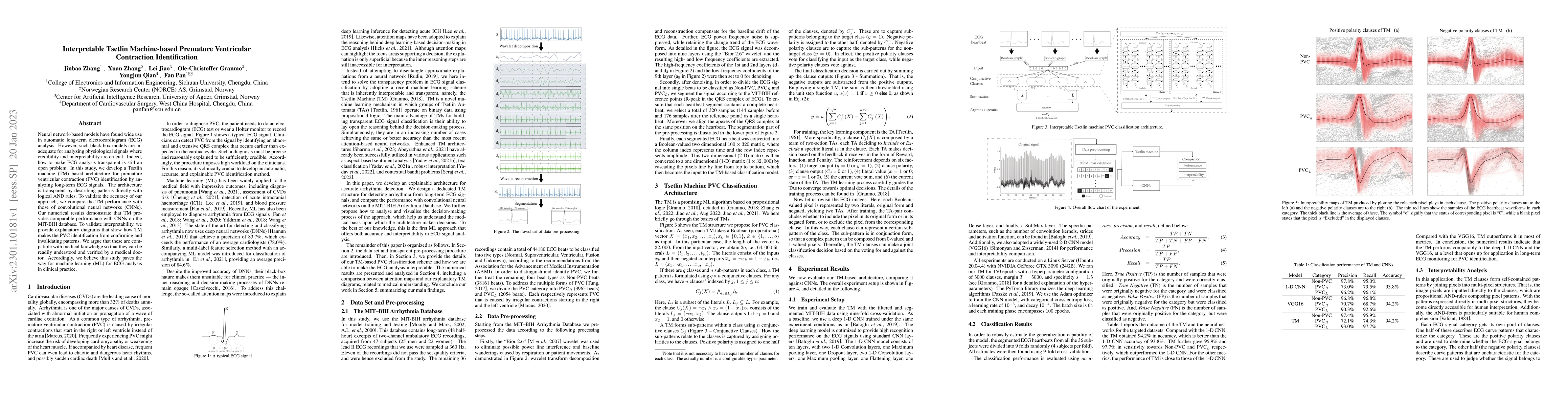 Thumbnail for Interpretable Tsetlin Machine-based Premature Ventricular Contraction
  Identification