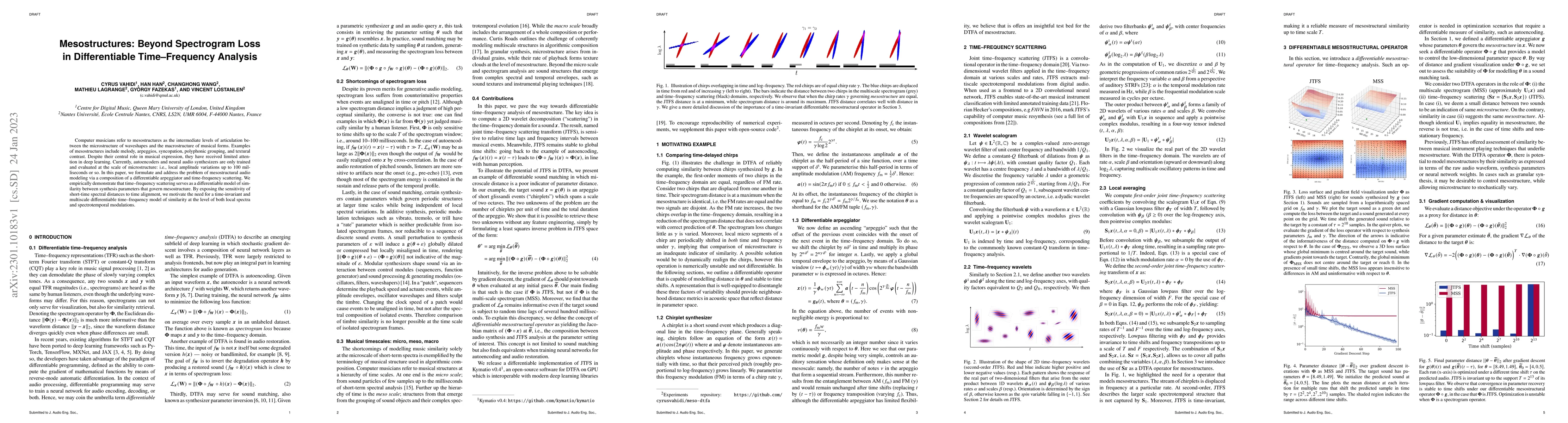Thumbnail for Mesostructures: Beyond Spectrogram Loss in Differentiable Time-Frequency
  Analysis