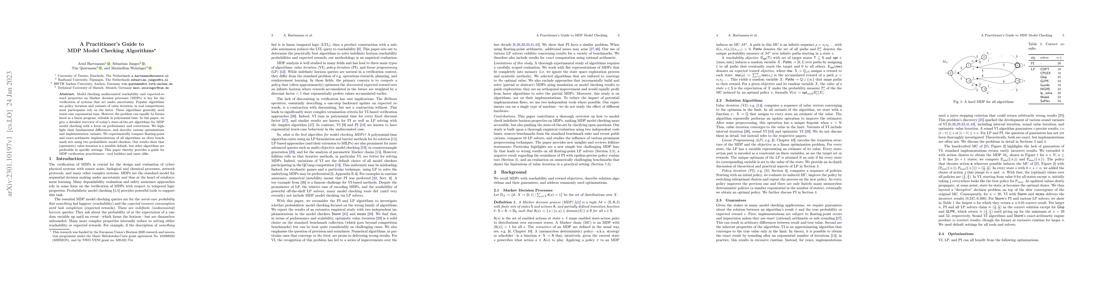 Thumbnail for A Practitioner's Guide to MDP Model Checking Algorithms